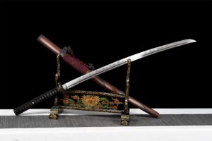 Katana Vague Damas (acier Damas & Véritable Hamon)